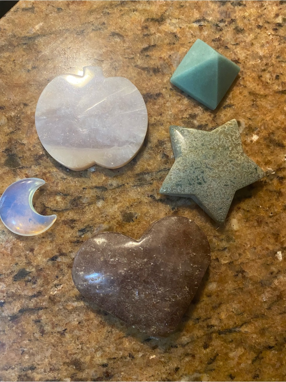 Polished Gemstone Heart, Star, Moon & Shapes - Assorted Colors